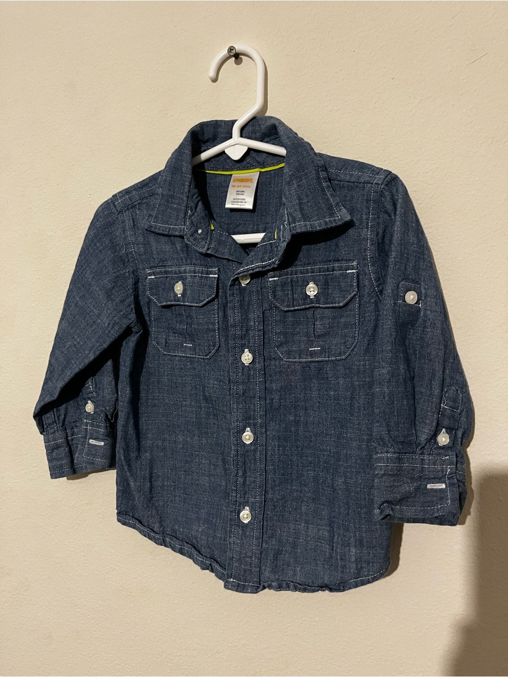 Gymboree 18-24 Months Dark Blue Denim Shirt with Button Front